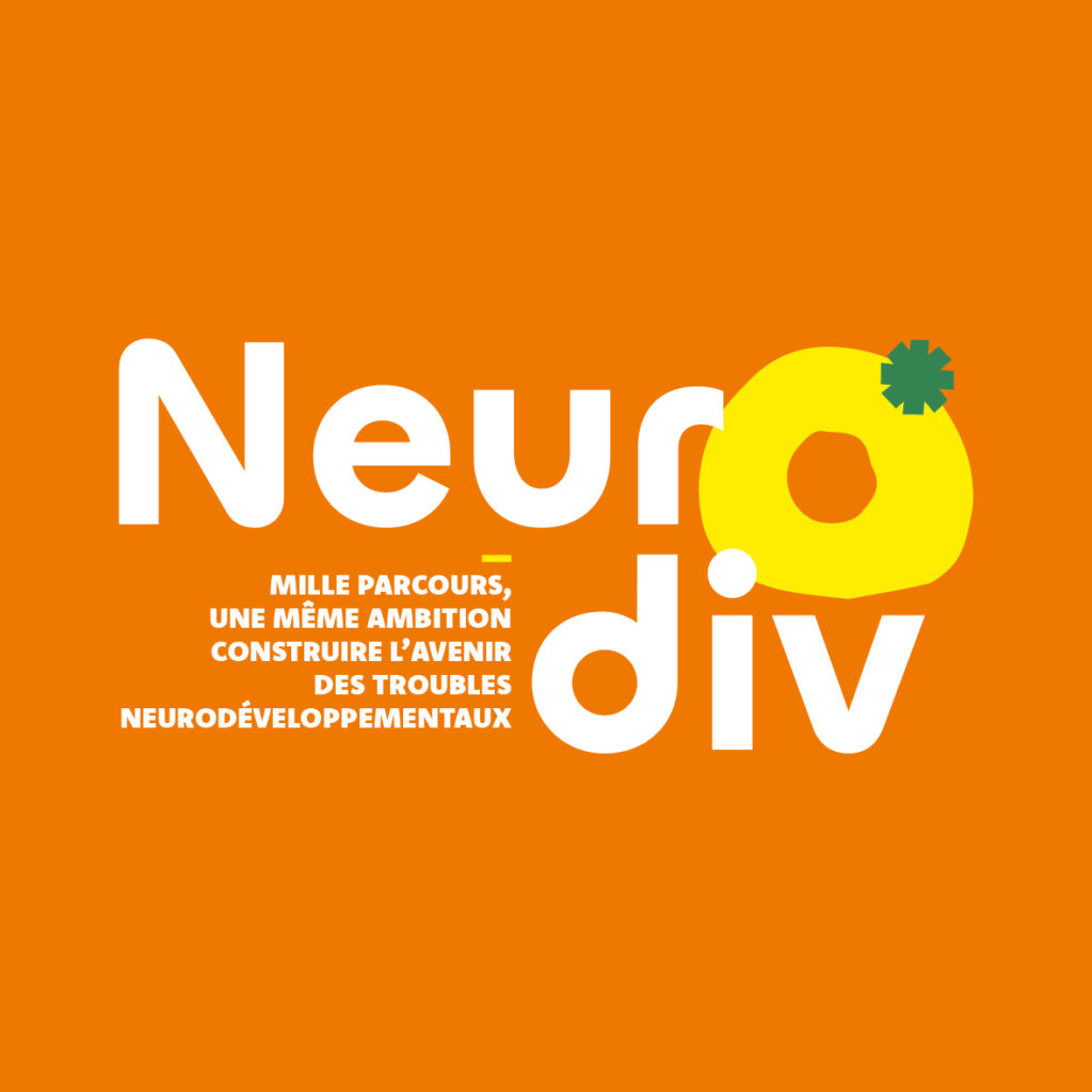 Logo Neurodiv et tagline : Mille parcours, une même ambition : construire l'avenir des troubles neurodéveloppementaux.